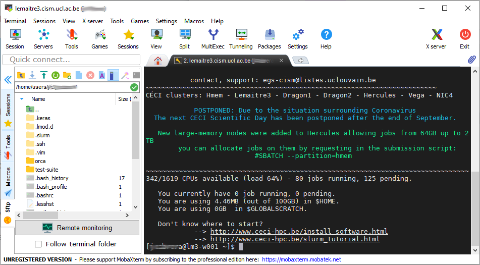 mobaxterm_lemaitre3_connexion